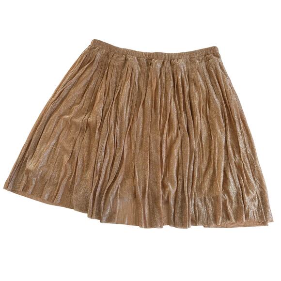 Pinko Blush Pink Metallic Shimmer Pleated Mini Skirt Women’s Size 8 - Picture 1 of 6